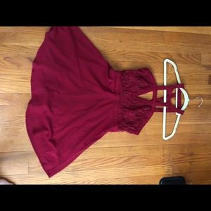Deep red cocktail dress